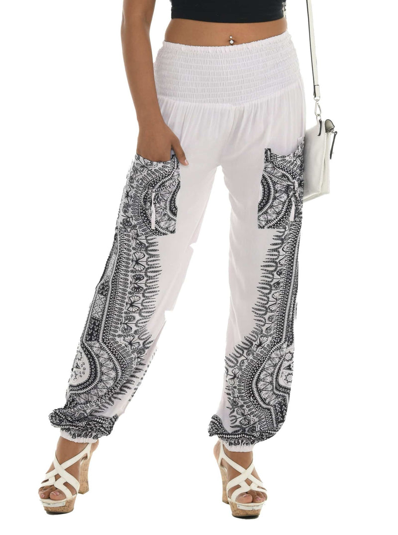 Arabesque Contrast-Side Pocket Harem Pants - Shoreline Wear, Inc.