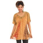 Plus Size Tie Dye Batik Wave Print Tunic - Shoreline Wear, Inc.