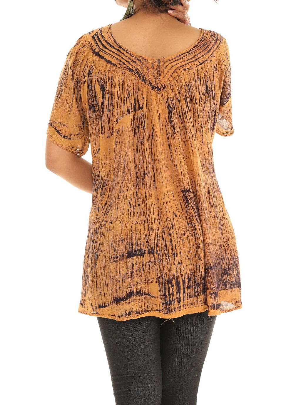 Plus Size Tie Dye Batik Wave Print Tunic - Shoreline Wear, Inc.