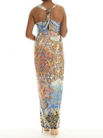 Halter Neck Multi Print Long Dress - Shoreline Wear, Inc.
