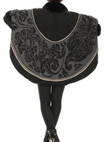 Floral Faux Fur-Trim Poncho - Shoreline Wear, Inc.