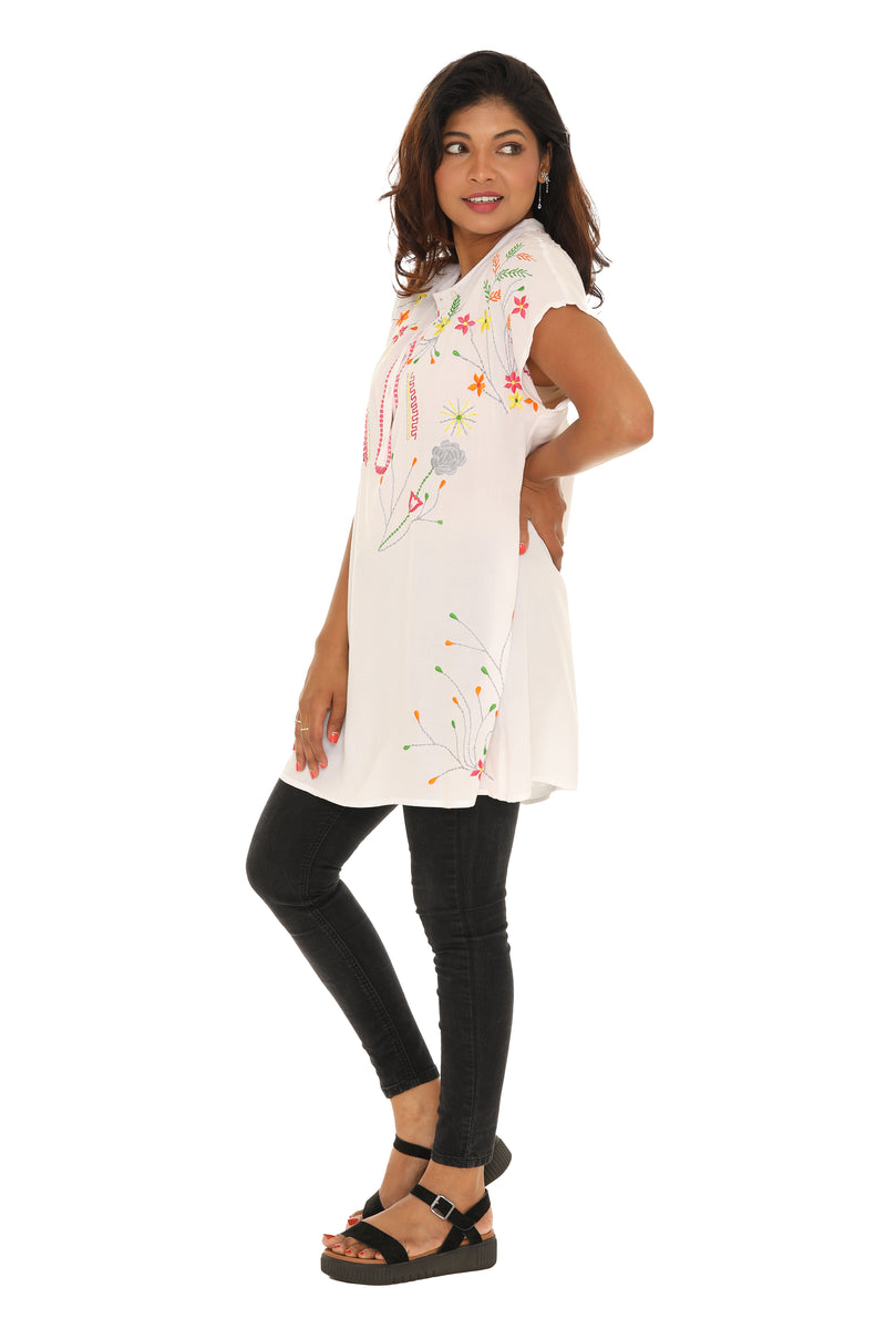 Black floral Embroidered Dress/Tunic - Shoreline Wear, Inc. Black floral Embroidered Dress/Tunic - Shoreline Wear, Inc.