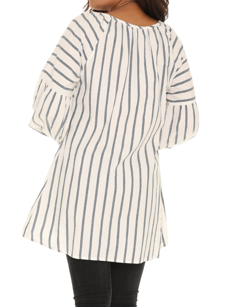 Long sleeve cotton Stripe Tunic - Shoreline Wear, Inc.