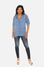 Vibrant Stripes A Bold and Classic Women's Shirt