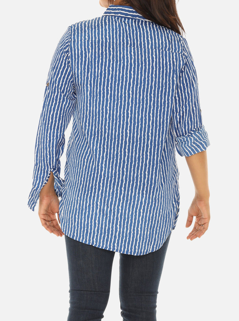 Vibrant Stripes A Bold and Classic Women's Shirt