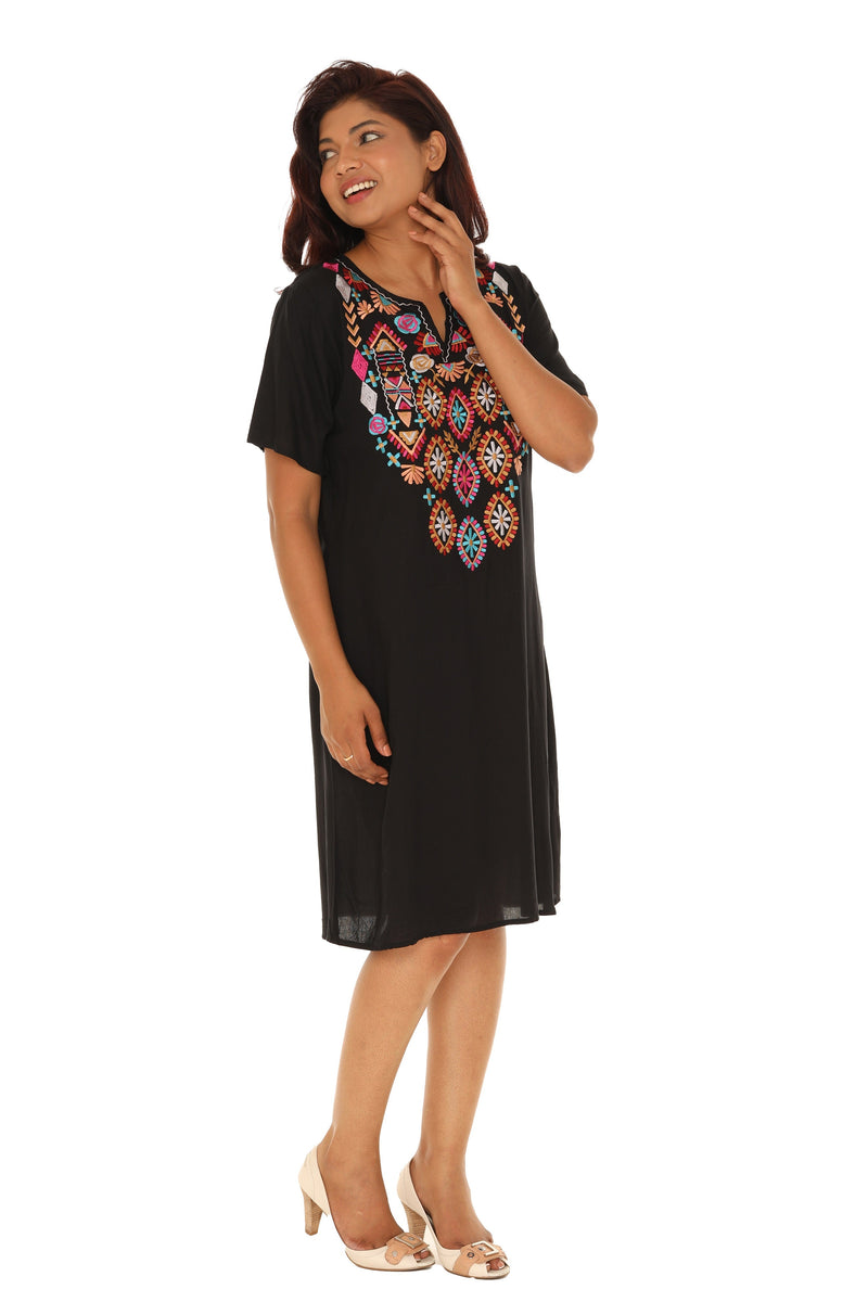 Floral Embroidery dress - Shoreline Wear, Inc.