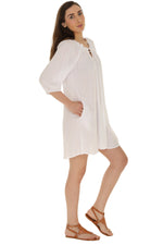 Rayon Keyhole Off-Shoulder Peasant Dress - Shoreline Wear, Inc.