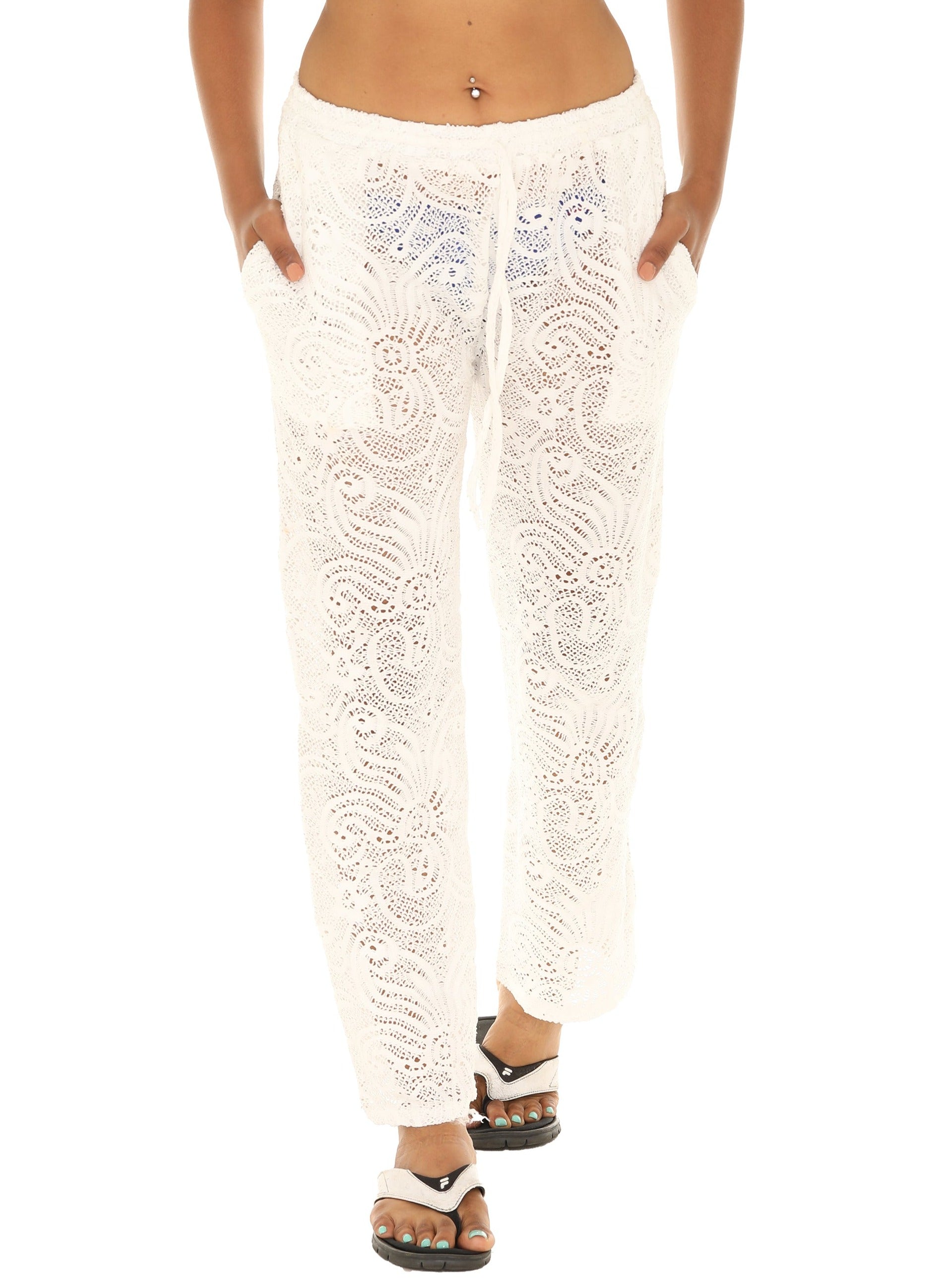 Mesh Swim Cover-up Paisley Print Pants - Shoreline Wear, Inc.